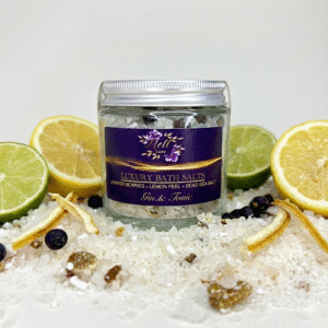 G&T Luxury Bath Salts with Juniper Berries Dead Sea Salts and Lemon Peels