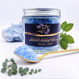 Muscle Soak Luxury Bath Salts with Peppermint, Eucalyptus and Dead Sea Salts