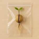 avocado sprout in a spacebar